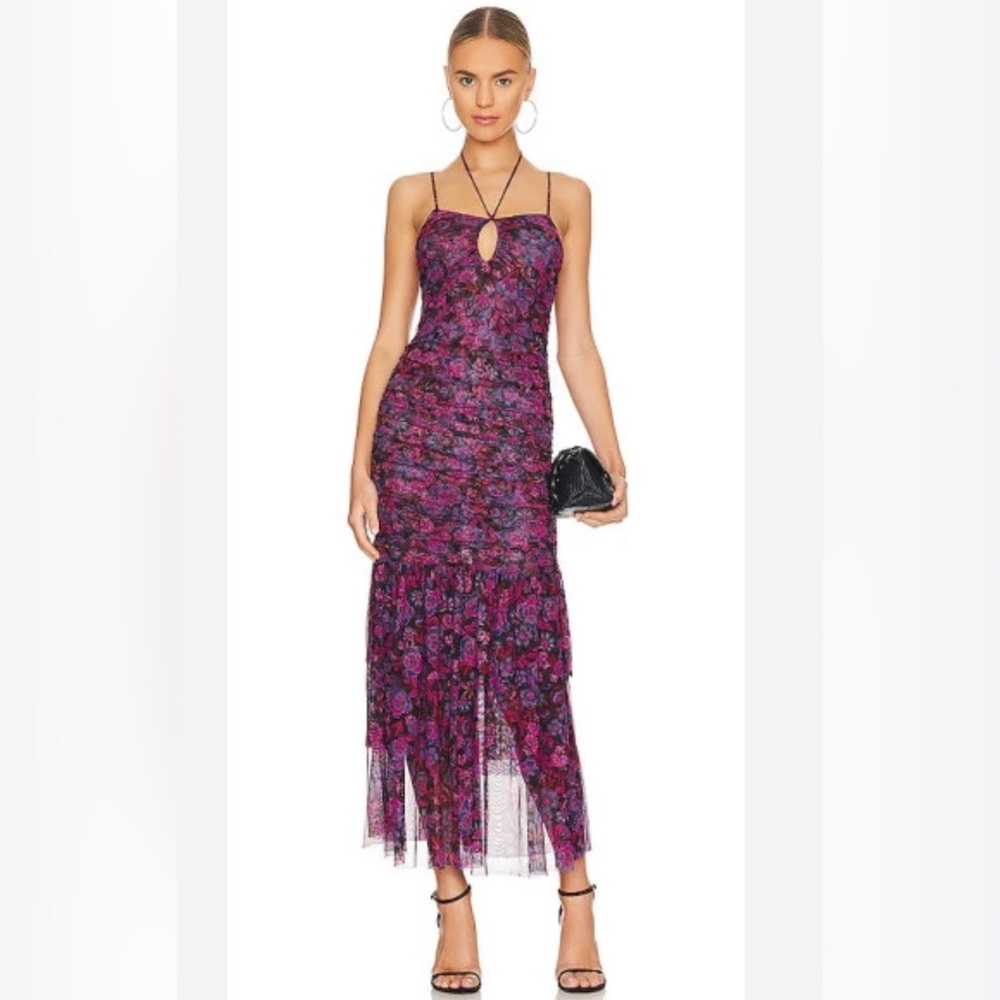New Nicola Midi Dress in Electric Ditsy
MISA Los Angeles size L